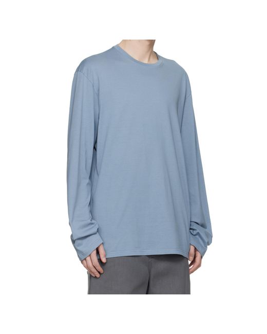 Rier Blue Long-Sleeved T-Shirt for men