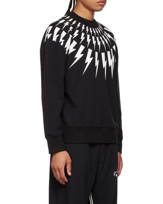 Neil Barrett Black Thunderbolt Print Sweatshirt for men