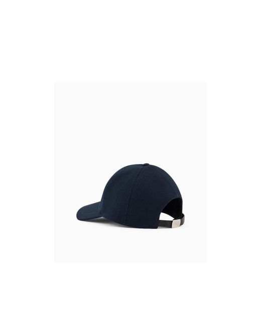 Giorgio Armani Blue Logo Engraved Baseball Cap for men