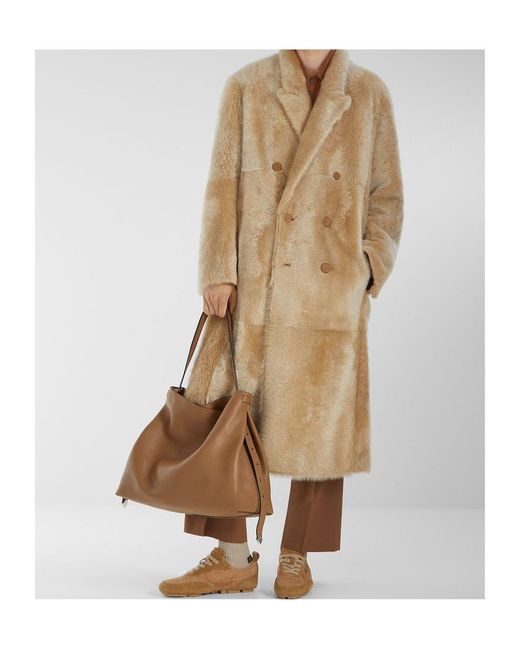Fendi Natural Double Breasted Long Sleeved Coat for men