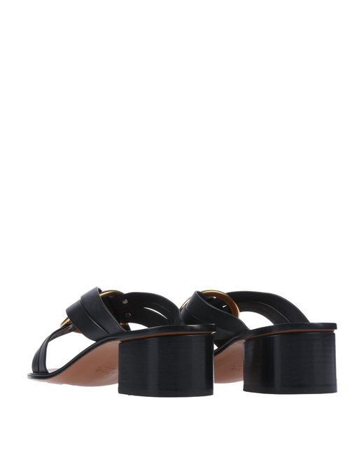 Chloé Black Round Toe Sandals