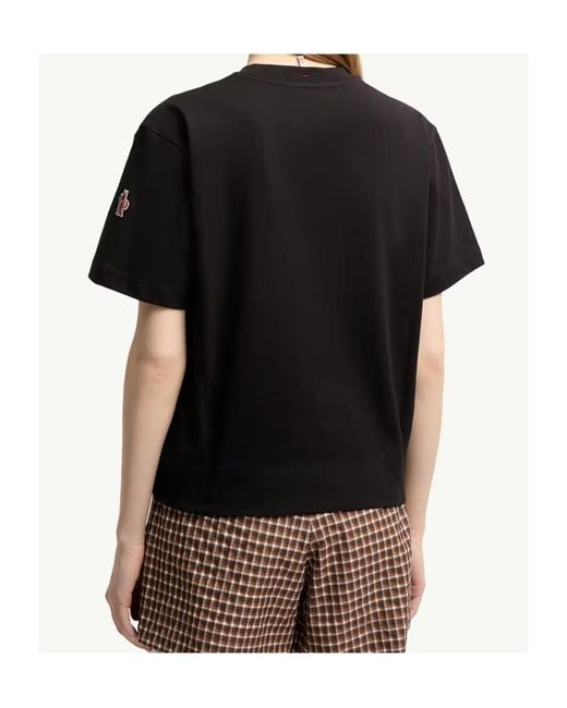 Moncler Black Grenoble Logo Printed Crewneck T-Shirt