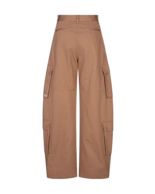 MSGM Brown Drill Cargo Pants