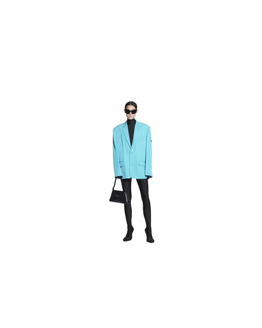 Balenciaga Blue Single-Breasted Blazer