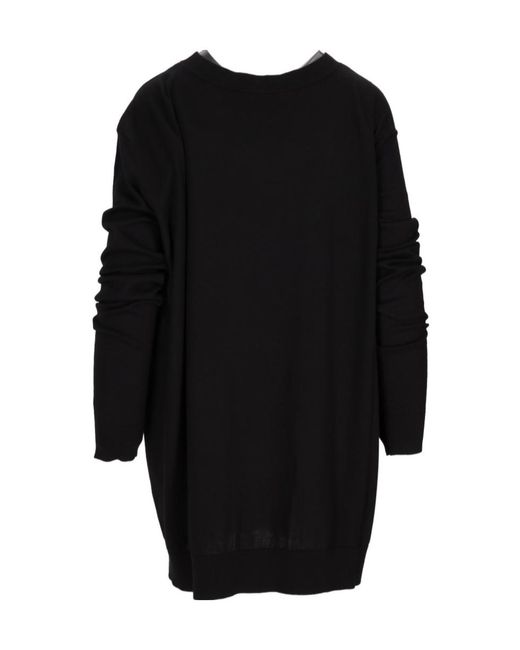 Ann Demeulemeester Black Dropped Shoulder Sweater Cotton