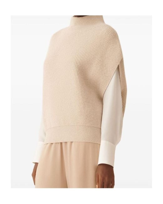 Fabiana Filippi Natural High-Neck Knitted Vest