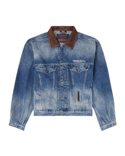 DIESEL Blue D-Denver-S1 Denim Trucker Jacket for men