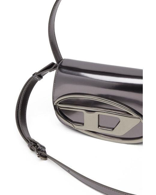 DIESEL Gray 1Dr Patent Leather Shoulder Bag