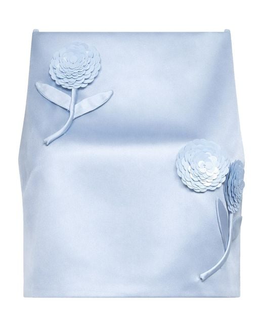 Self-Portrait Blue 3D Floral Embellished Top