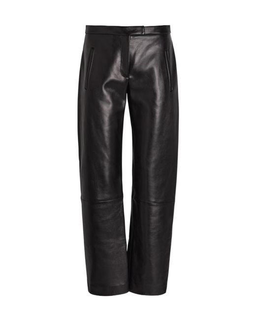 Khaite Black Miles Leather Trousers