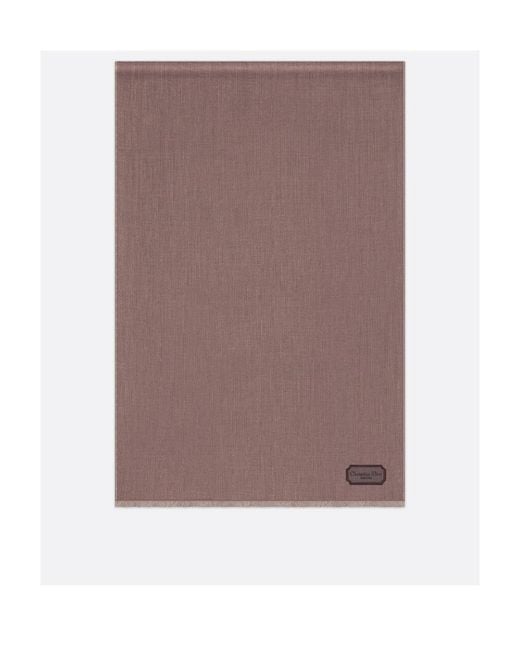 Dior Brown Homme Logo Patch Fringed Scarf for men