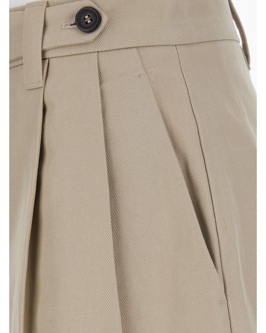 Brunello Cucinelli Natural Cotton And Linen Shorts