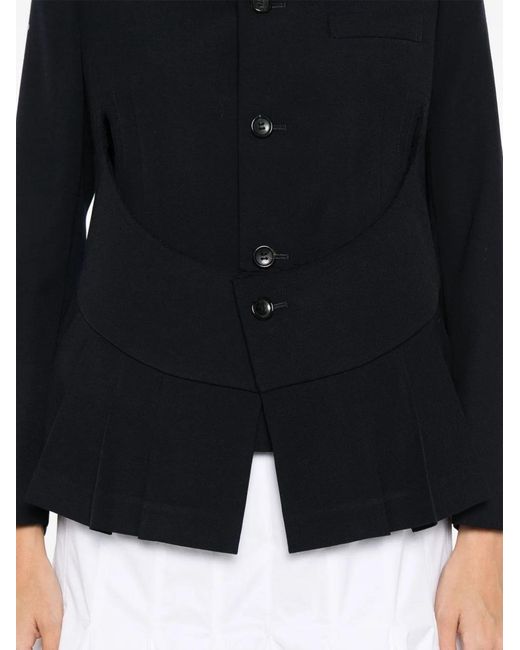 Comme des Garçons Blue Single-Breasted Blazer