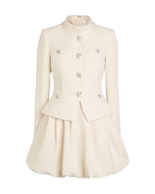Self-Portrait Natural Tailored Bouclé Mini Dress