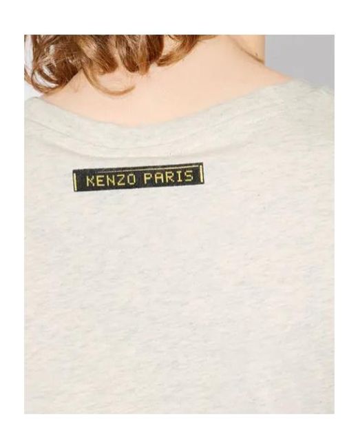 KENZO Gray Elephant-Print Cotton Top
