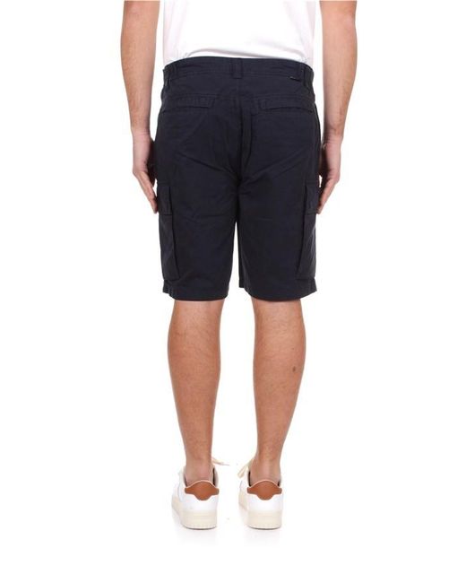 Woolrich Blue Button Detailed Cargo Shorts for men