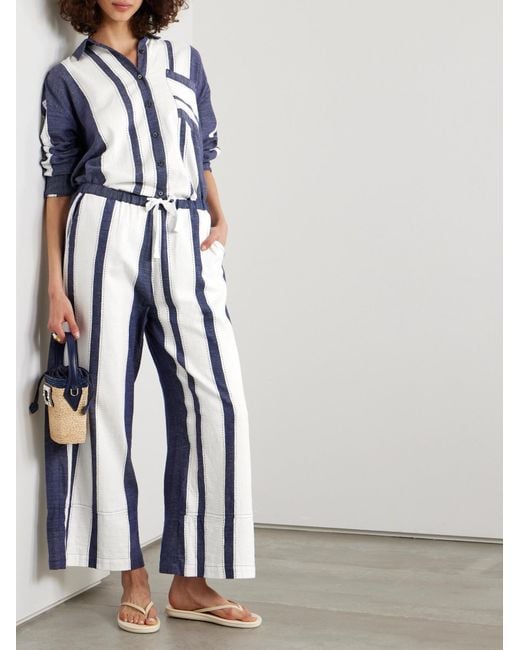 Lemlem Blue Striped Pure Cotton Trousers
