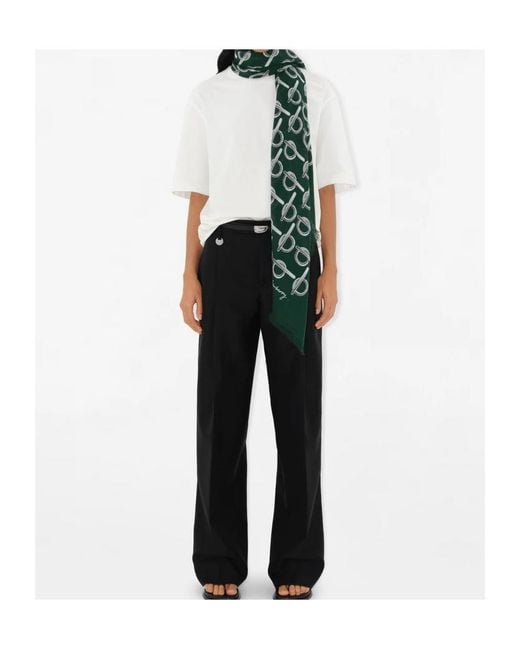 Burberry Green B Print Frayed Edge Scarf for men