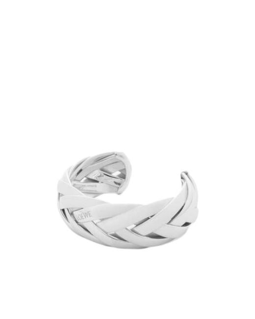 Loewe White Large Braided Cuff