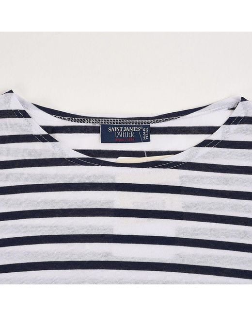 Saint James Blue Guildo Striped Longsleeve Sailor Top for men