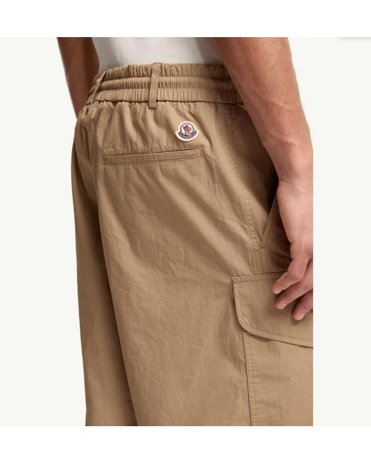 Moncler Natural Drawstring Cargo Shorts for men