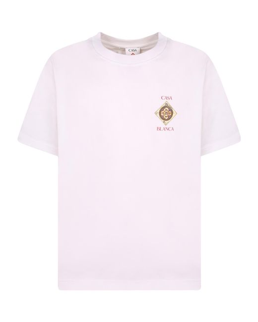 Casablanca Pink Crew Neck T-Shirt for men
