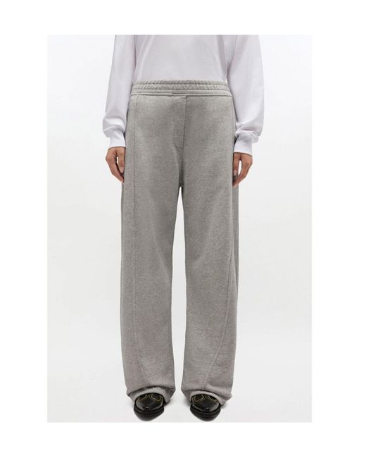 Ganni Gray Logo Embroidered Sweatpants