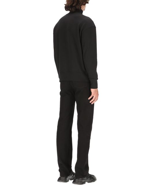 MSGM Black Logo Printed High Neck Sweatshirt for men