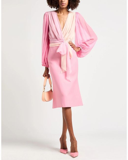 Dolce & Gabbana Pink Colorful Chiffon Long-Sleeve Top