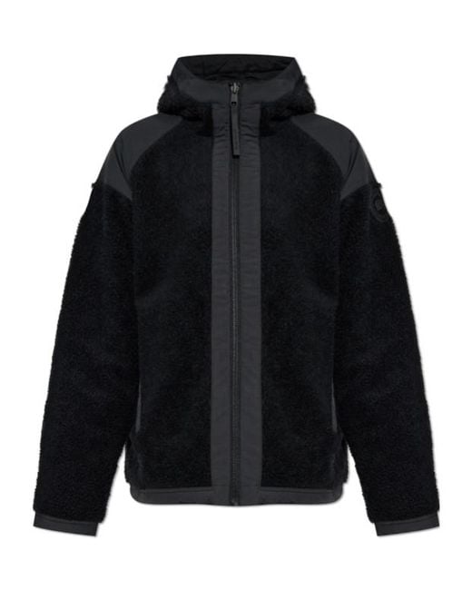 Canada Goose Black Logo-Patch Fleece Jacket for men