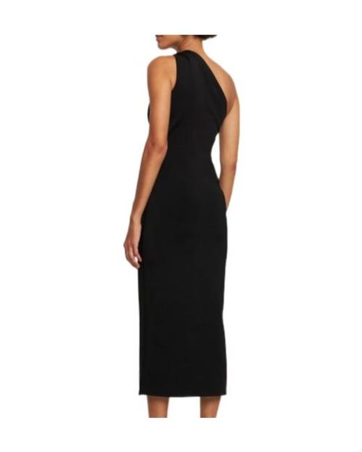 Galvan Black Knitted Mid-Length Dress