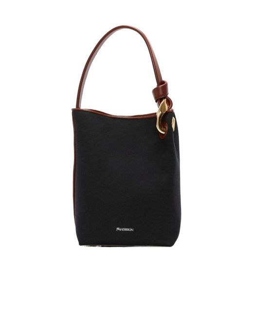 J.W. Anderson Black Jw Anderson Logo Stamp Chain-Linked Shoulder Bag