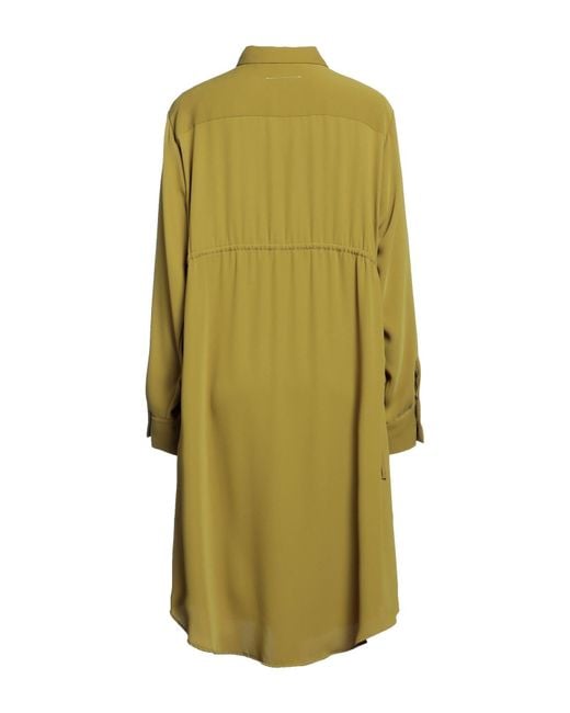 MM6 by Maison Margiela Green Solid Color Shirt Dress