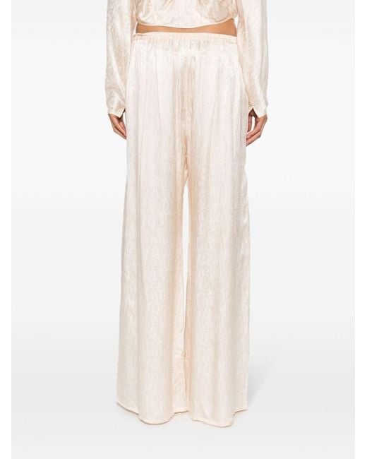 Forte_forte White Flared Silk-Blend Pants