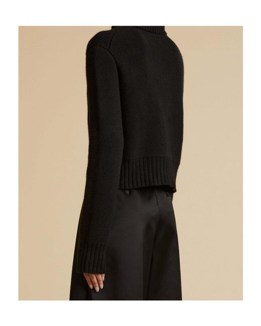 Khaite Black Jovie Turtleneck Cropped Jumper
