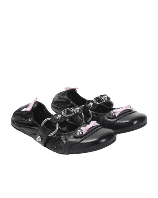 Balenciaga Black City Flat Shoes