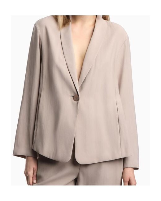 Emporio Armani Natural Long-Sleeved Suit Jacket