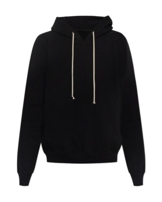 Rick Owens Black Drawstring Hoodie for men