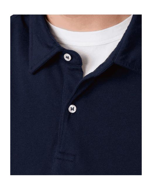 Officine Generale Blue Short-Sleeved Polo Shirt for men