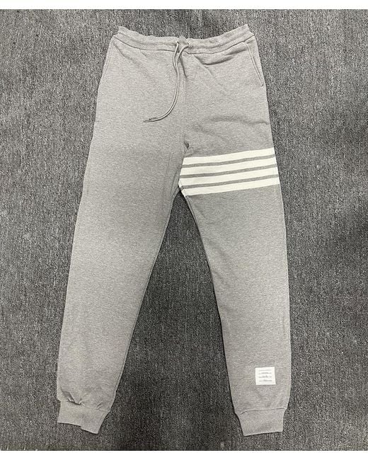 Thom Browne Gray 4-Bar Stripe Sweatpants for men