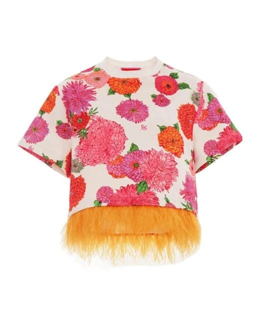 LaDoubleJ Pink La Scala Floral-Print Blouse
