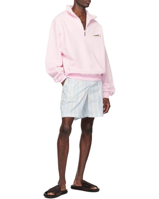 Jacquemus Blue The Caleçon Striped Shorts for men