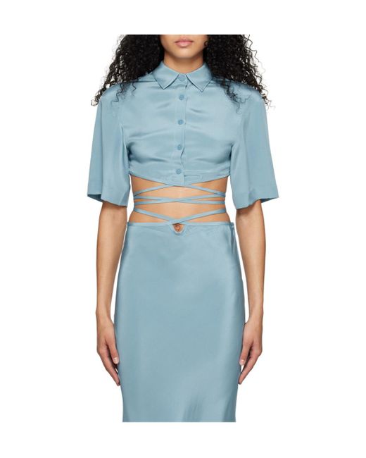 Christopher Esber Black Crop Tie Short-Sleeved Shirt