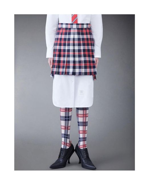 Thom Browne Checkered Pleated Mini Skirt