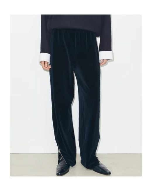 Tory Burch Blue Velour Sweatpant
