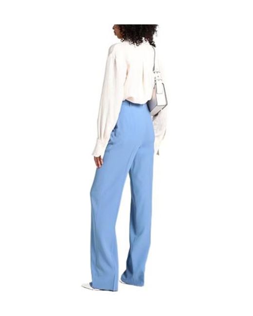 Max Mara Blue Straight-Leg Wool Trousers