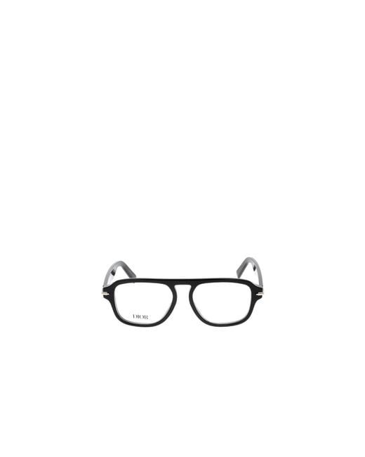 Dior White Eyewear Pilot Frame Glasses for men