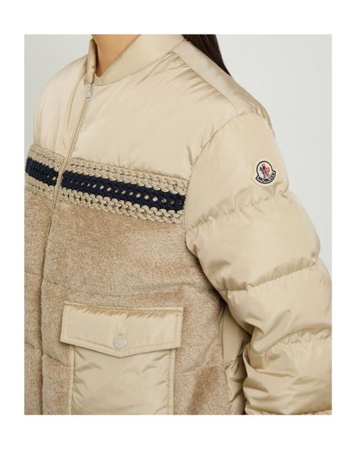 Moncler Natural Achillee Padded Panelled Nylon Jacket
