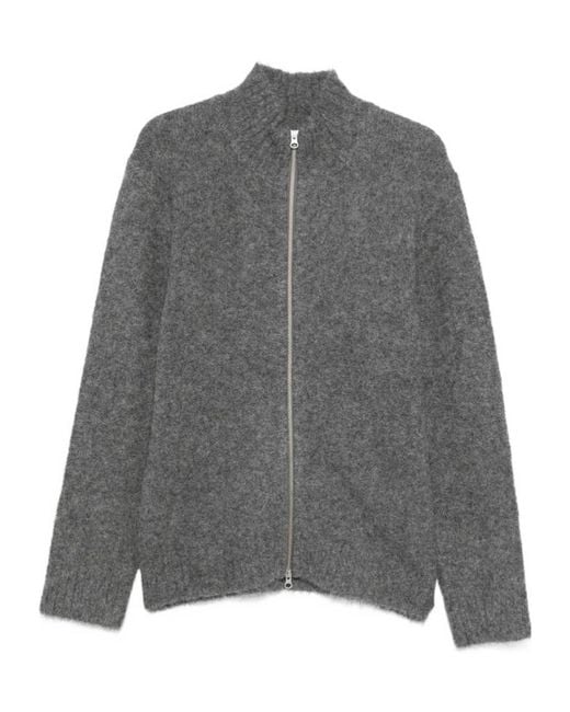 Samsøe & Samsøe Gray Zipper Long-Sleeved Sweater for men