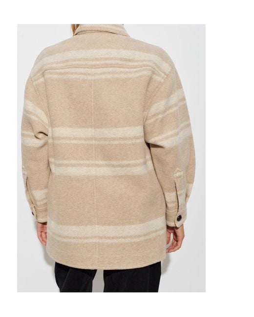 Isabel Marant Natural Long-Sleeve Casual Jacket